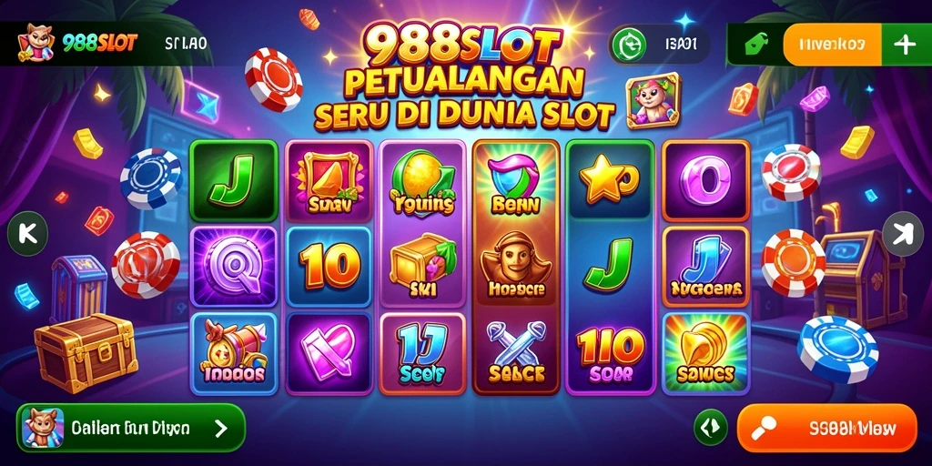 Tangkapan layar 988SLOT menampilkan aksi seru dalam petualangan slot.