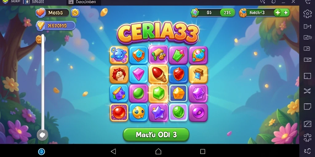 Screenshot gameplay CERIA33 dengan aksi mencocokkan yang mengasyikkan.