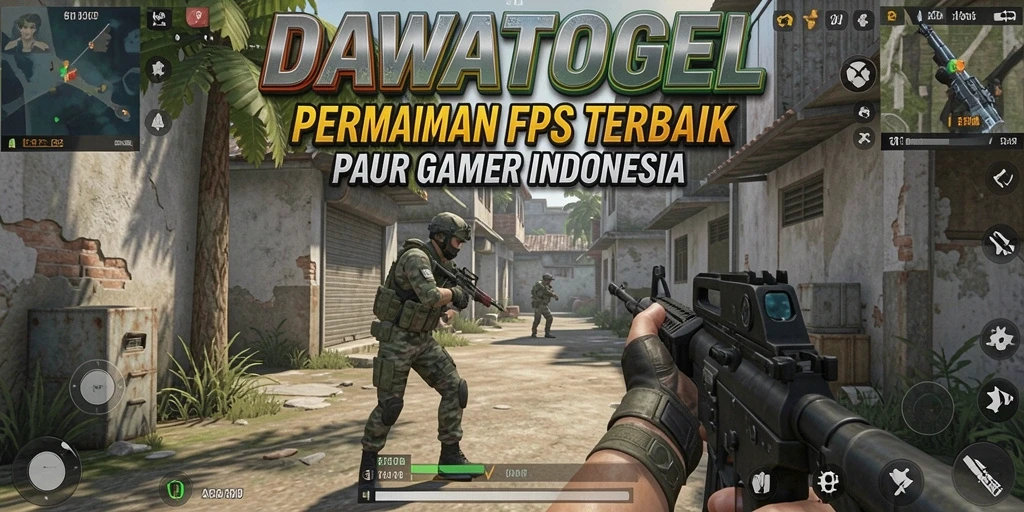 Tampilan gameplay menegangkan dari DAWATOGEL dalam mode FPS.