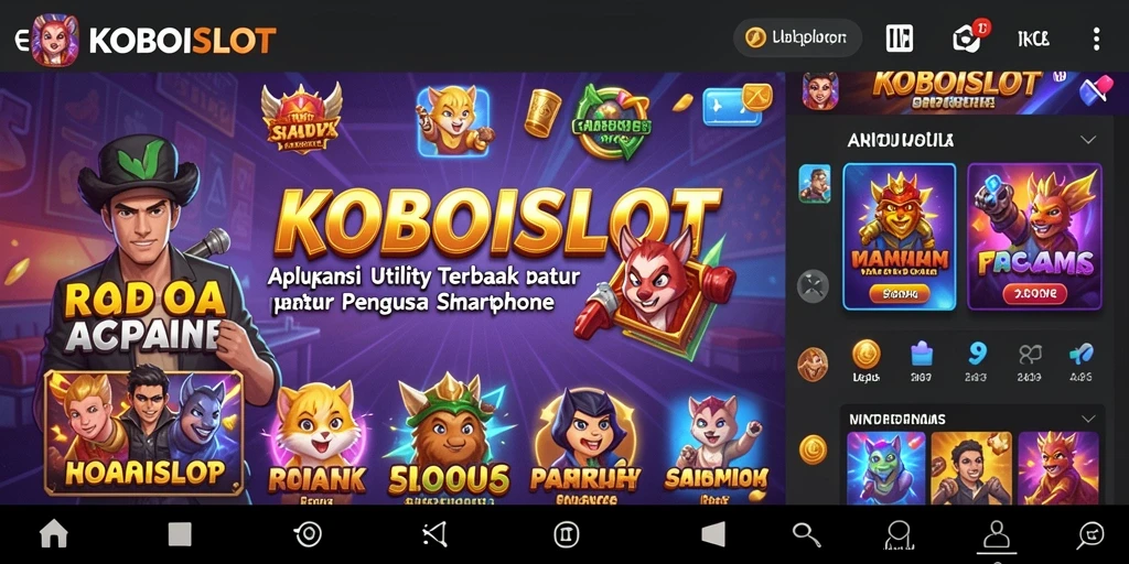 Tangkapan layar utama KOBOISLOT menampilkan fitur optimasi smartphone dengan jelas.