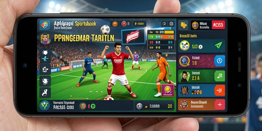 Screenshot ME355 menampilkan fitur taruhan yang inovatif di aplikasi Sportsbook.