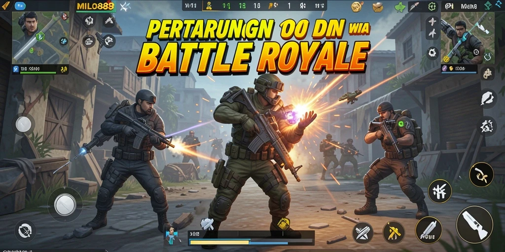 Tampilan menarik dari gameplay MILO88 dalam pertempuran Battle Royale.