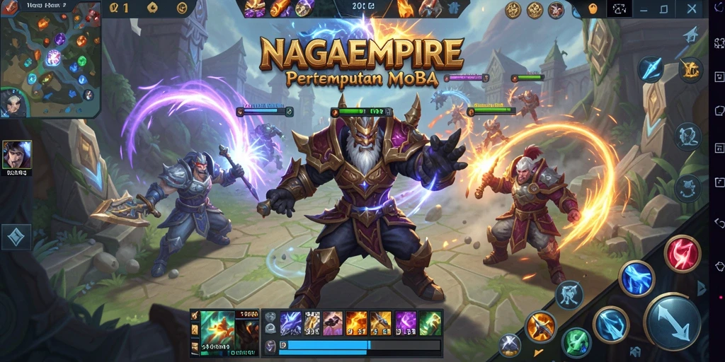 Gameplay seru dalam NAGAEMPIRE, pertarungan tim yang strategis.